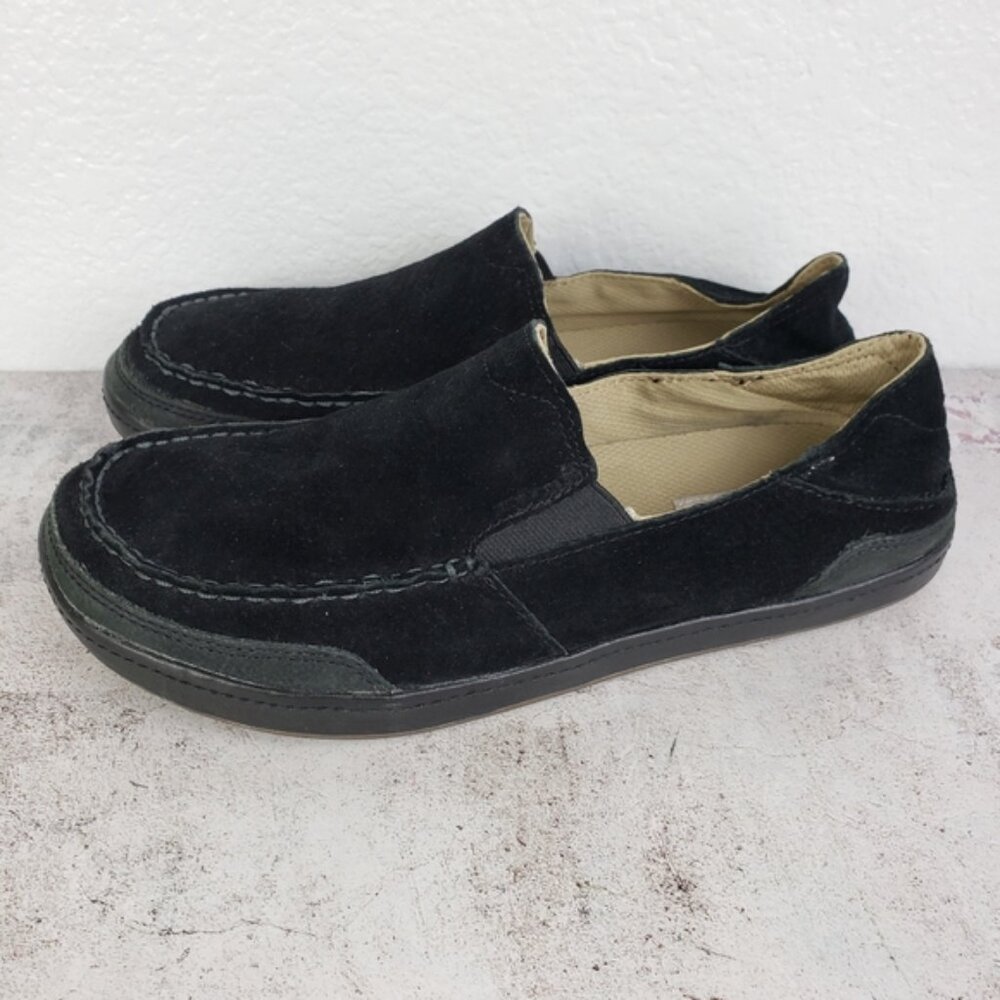 OluKai Puhalu Black Suede Leather Slip On Casual Shoes Men's size 9M EU 42 - Picture 5 of 12